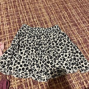 flowy floral mini skirt